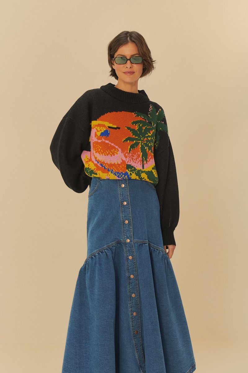 Saia-jeans-midi-con-recorte-y-botones-detalle-del-recorte-y-botones.