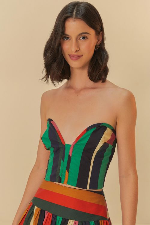 Cropped Listra Onda De Color