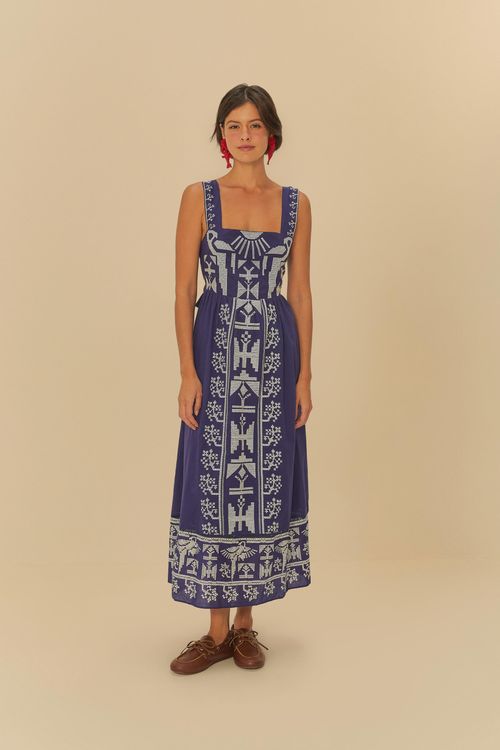 Vestido Bordado Laco Costas