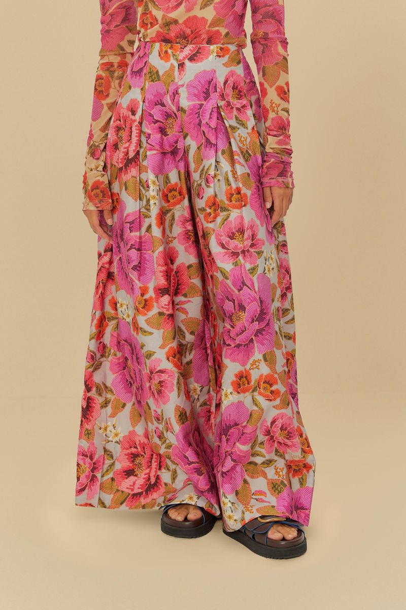 Detalle-de-la-cintura-alta-y-estampado-floral-de-la-Falda-Larga-Izabel.