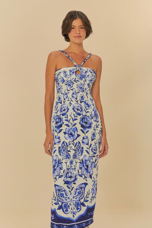 Vestido Midi Jardim De Porcelana