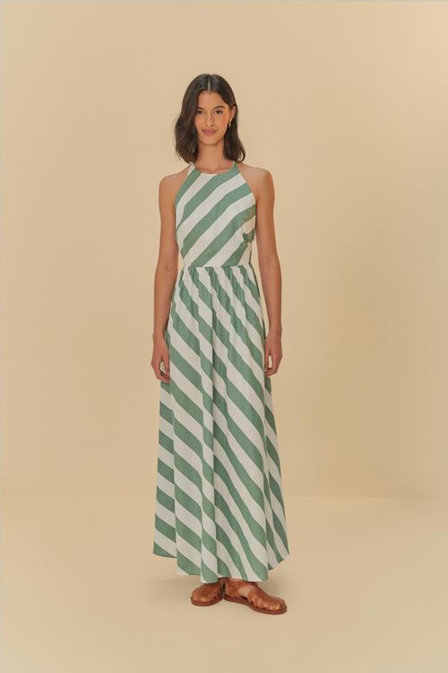Vestido Frente Única Mezcla De Rayas