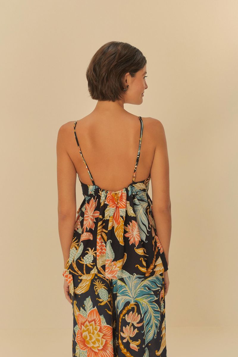 Detalle de la espalda de la Blusa Amalfi con tirantes delgados.