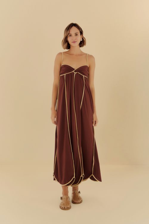 Vestido Cropped Recortes Com Vies