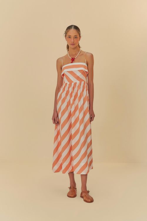 Vestido Alcinhas  Mistura De Listra