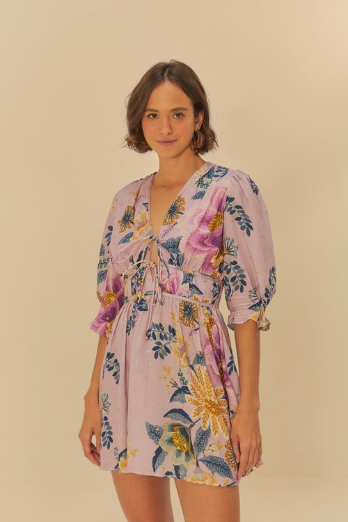 Vestido Curto Jardim Delicado