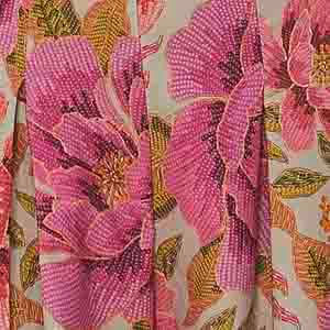 Vista trasera de la Falda Larga Izabel con estampado floral completo.