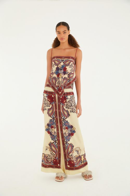 Calça Pantalona Lenço Borboleta Retro