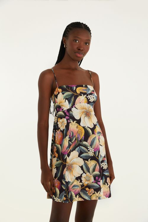 Vestido Curto Romance De Flor