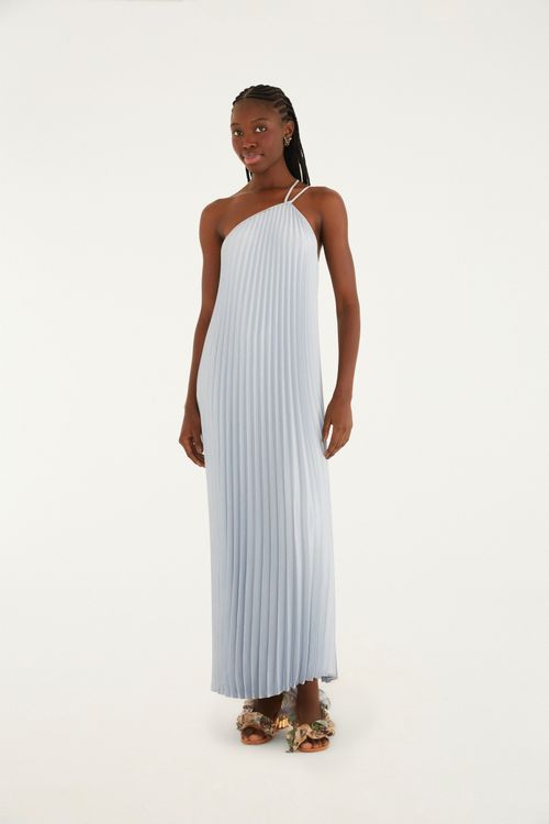 Vestido Plisado Largo