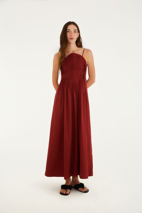 Vestido Pregas Frente