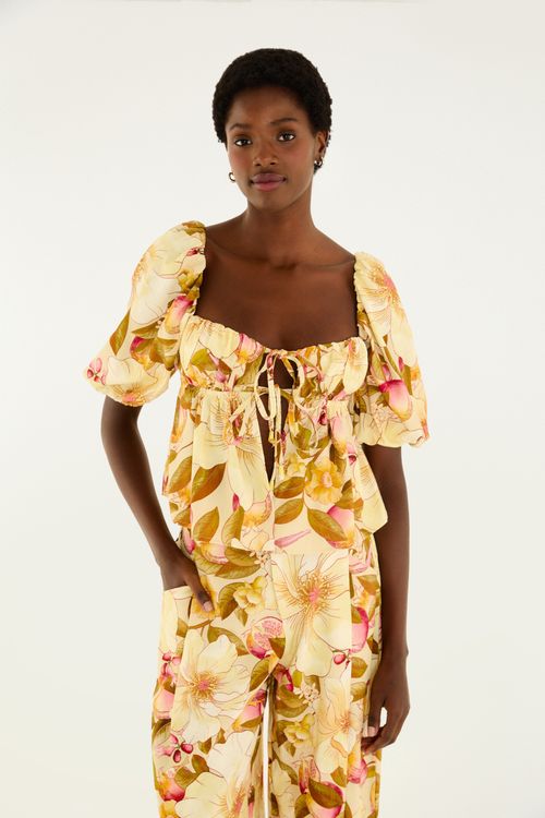 Blusa Romance De Flor