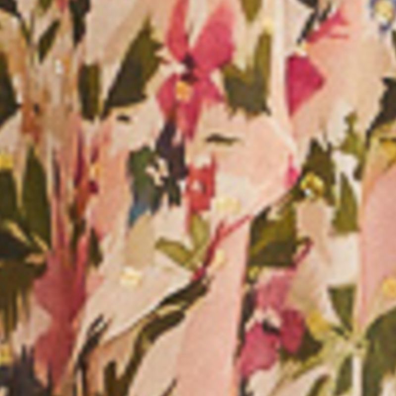 Imagen de un vestido corto con estampado de patrón floral, mostrado sobre un fondo blanco.