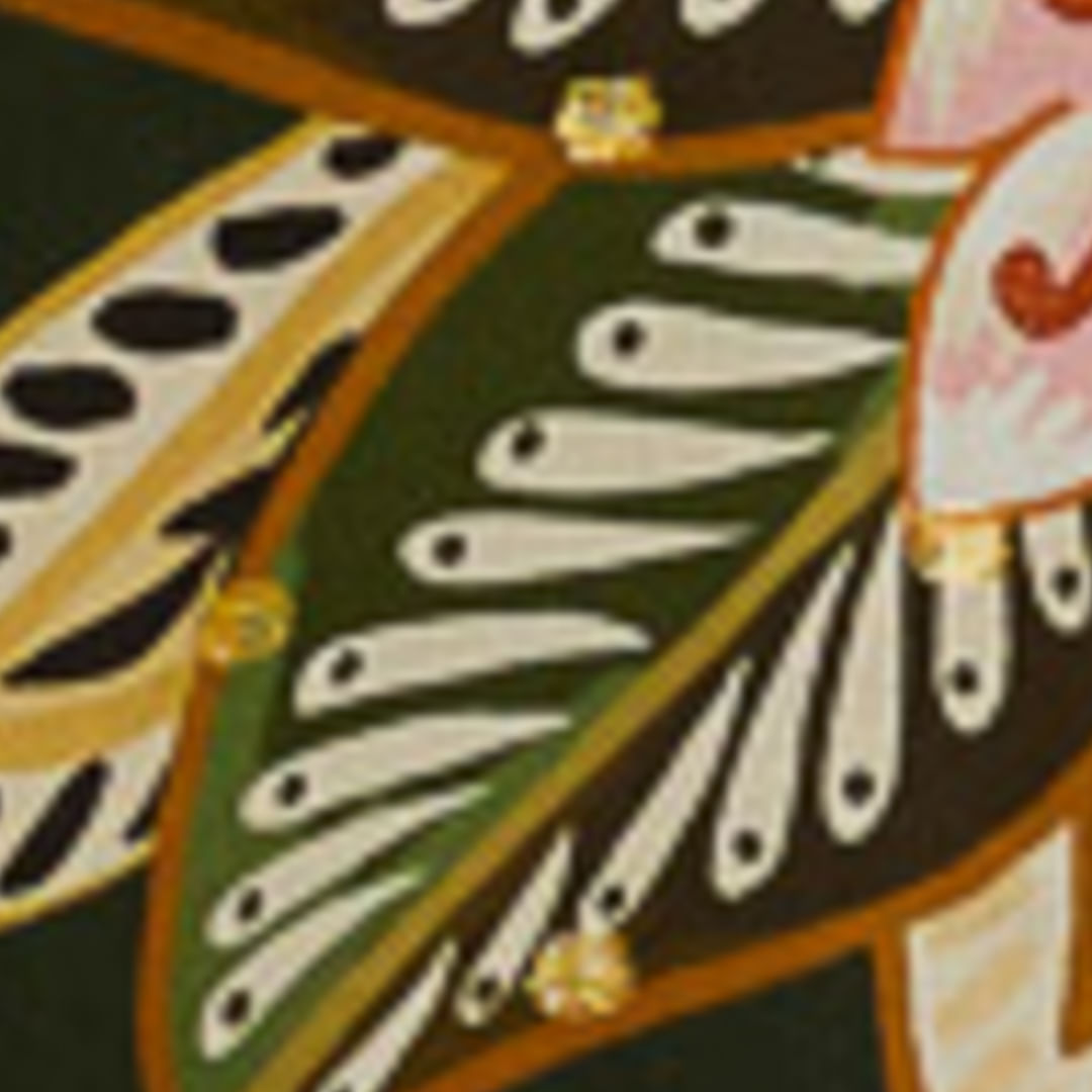 Detalle del estampado floral del vestido corto.