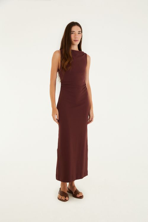 Vestido Decote Asimétrico Textura