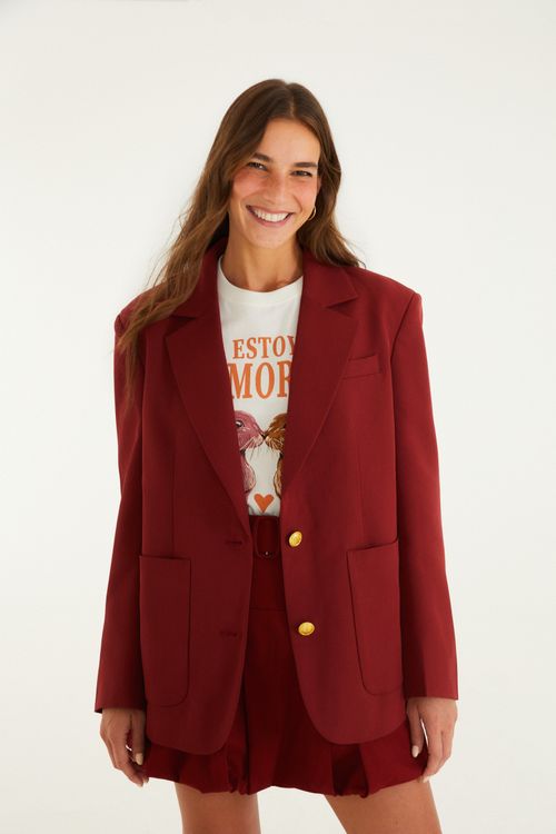 Blazer De Corte Sastre Liso