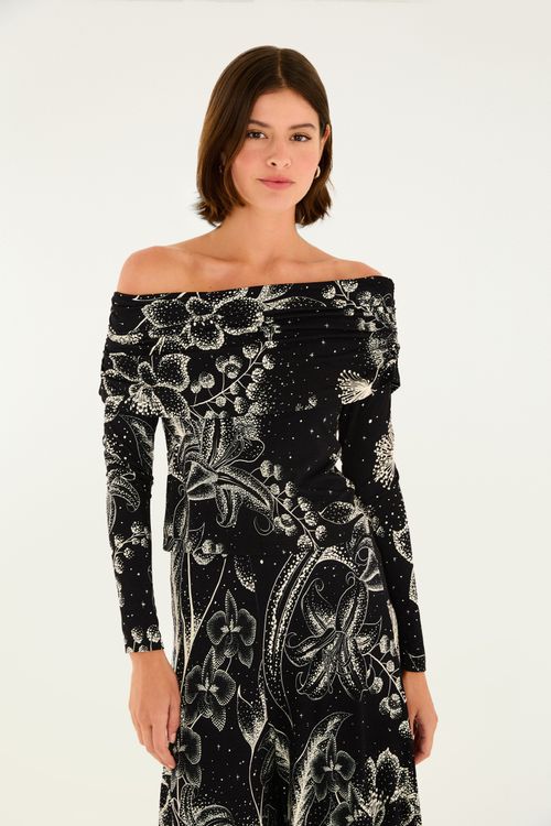 Blusa Decote Cielo De Flor