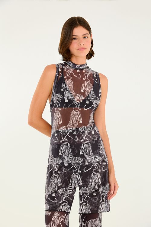 Vestido Curto Tigres