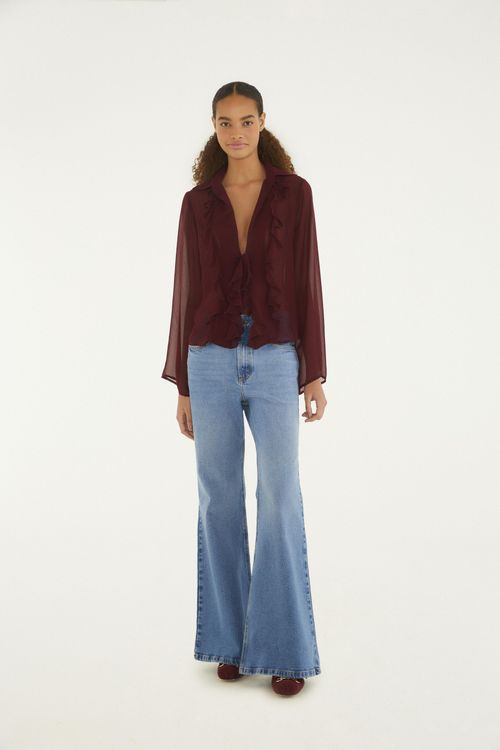 Calça Jeans Flare Pockets