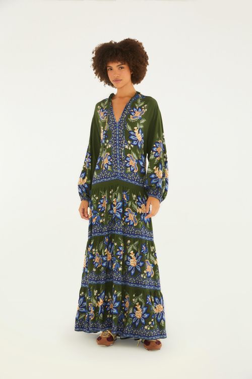 Vestido Cropped Jardim Chintz Lenco