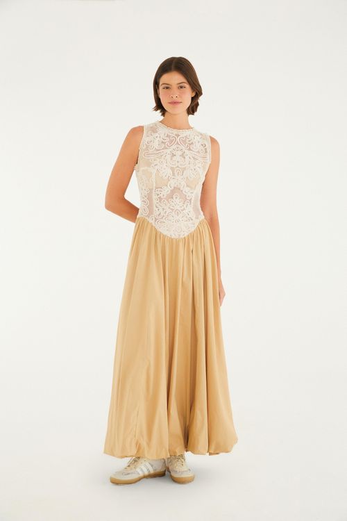 Vestido Artesanal Romance De Flor