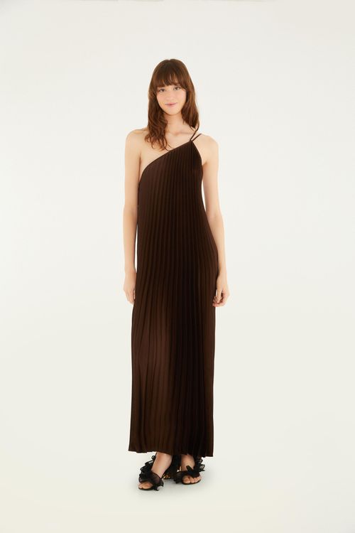 Vestido Plisado Largo