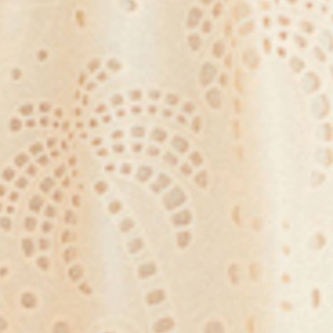 Imagen de un vestido largo beige con detalles de laise, mostrando el detalle del tejido.