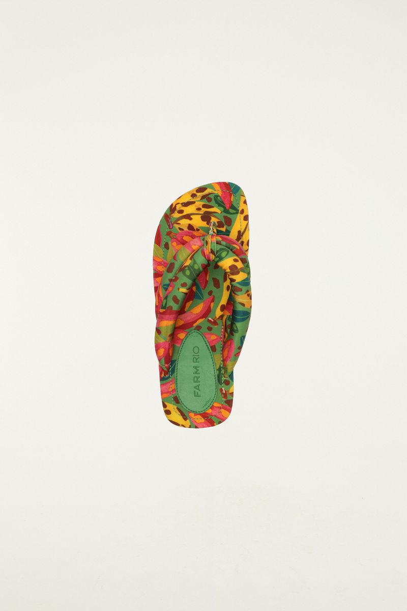 Vista superior del Chinelo Katita Lycra Rasteiro destacando la plantilla y estampado.