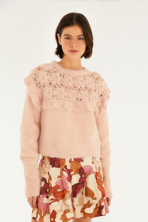 Pull Tricot Artesanal Pala Crochet