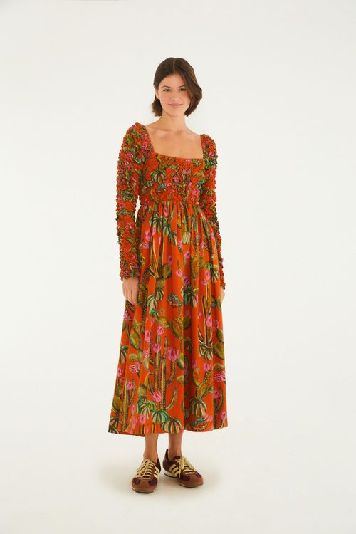 Vestido Mangas Cactus