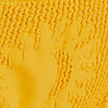 Primer plano del estampado del bikini lacito Mare de Sol, destacando los detalles botánicos.