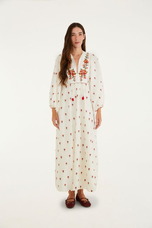 Vestido Bata Artesanal Bordado