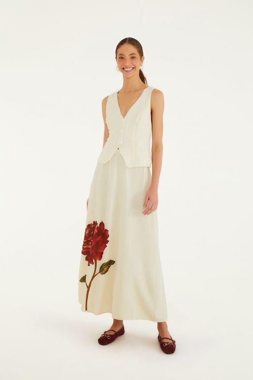 Saia Cropped Flor Rosalia