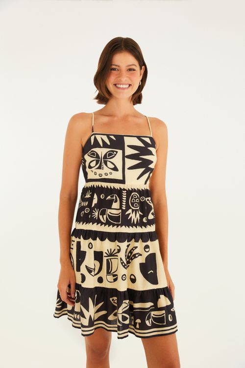 Vestido Curto Lenço Tropicano