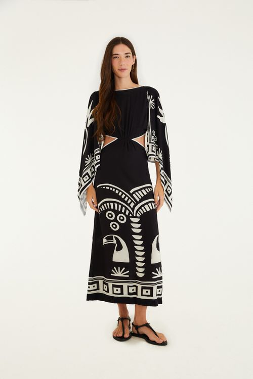 Vestido Manga Lenco Tropicano