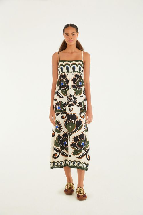 Vestido Cropped Floral Arabesque