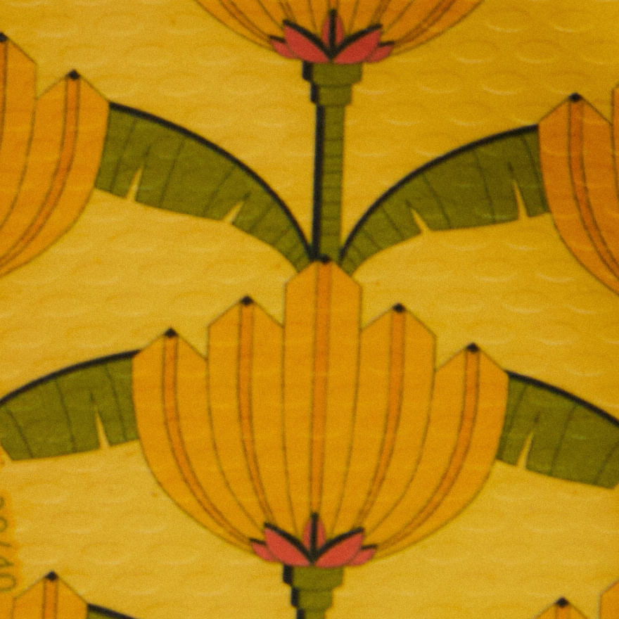 Detalle del estampado de bananas en la plantilla de las sandalias Havaianas.