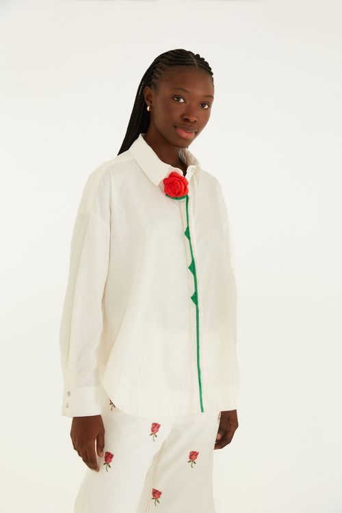Camisa Artesanal Flor Rosalia