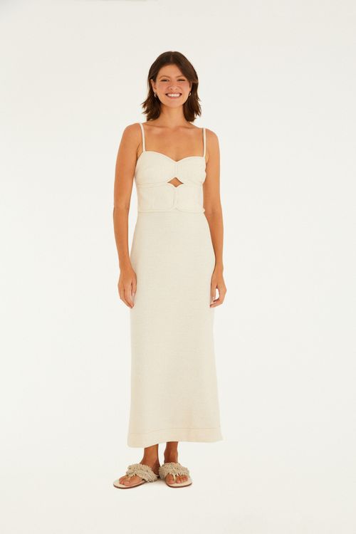 Vestido Pespontos Tweed
