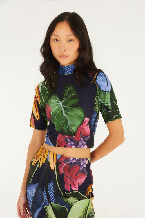 Blusa Cropped Banana Uva