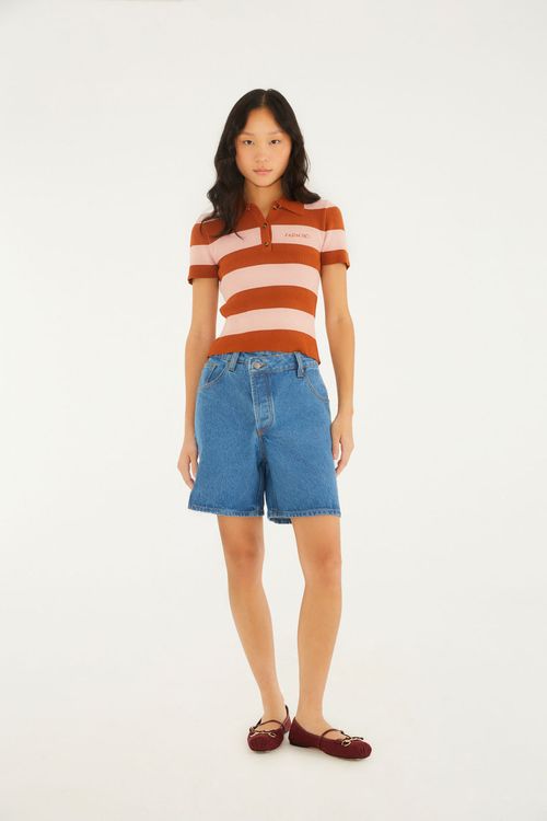 Bermuda Jeans Cós Transpassado