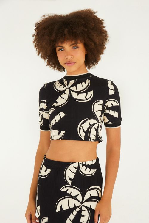Blusa Cropped Coqueirada