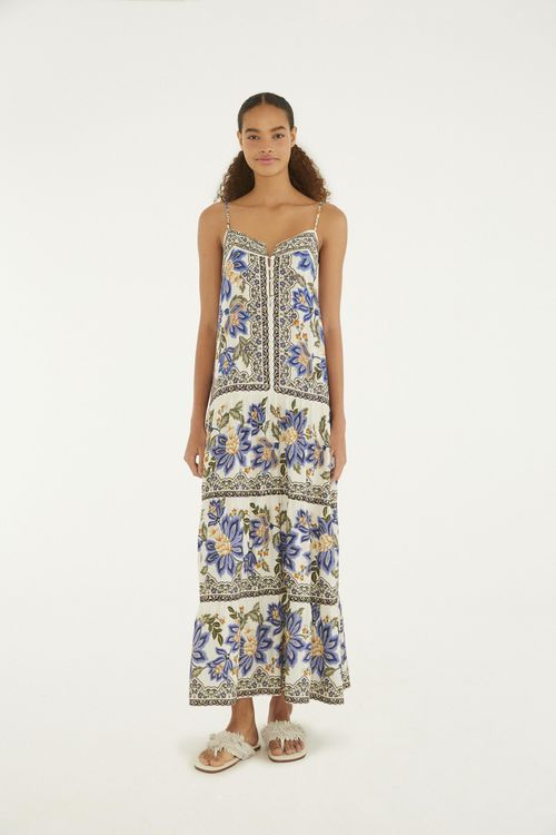 Vestido Largo Jardín Chintz Pañuelo