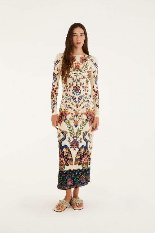 Vestido Decote u Cost Jardim Maravilhoso
