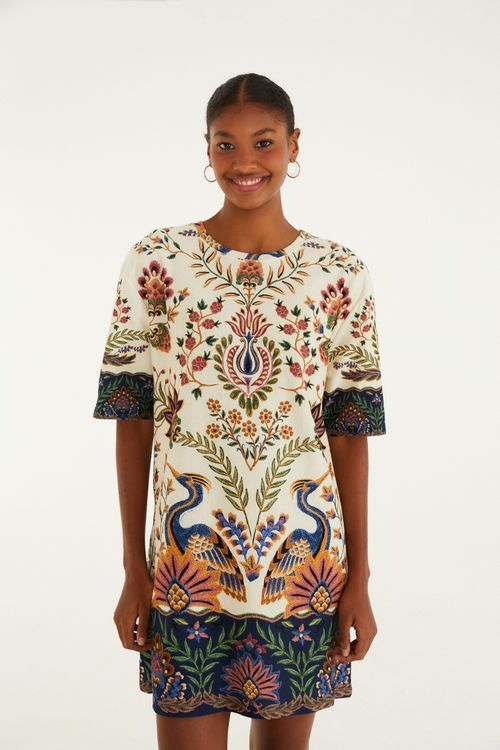Vestido Camiseta Básico Jardín Maravilloso