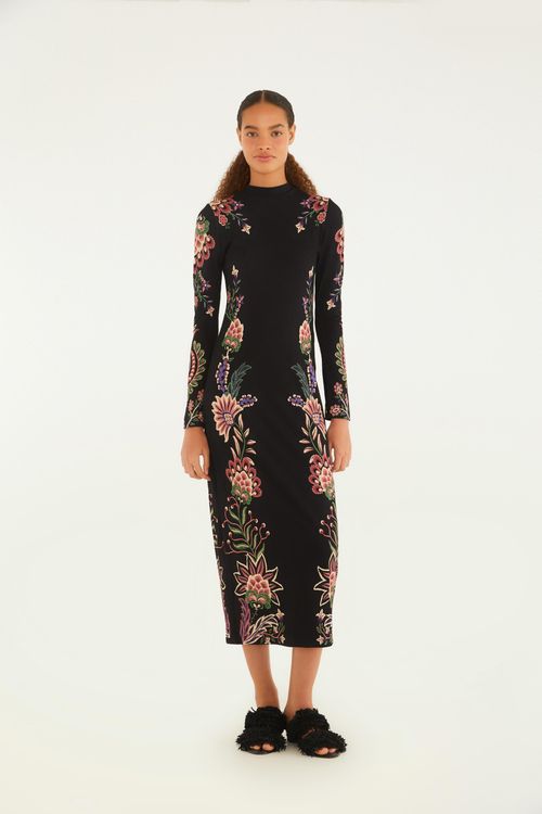 Vestido Midi Jardim Maravilhoso