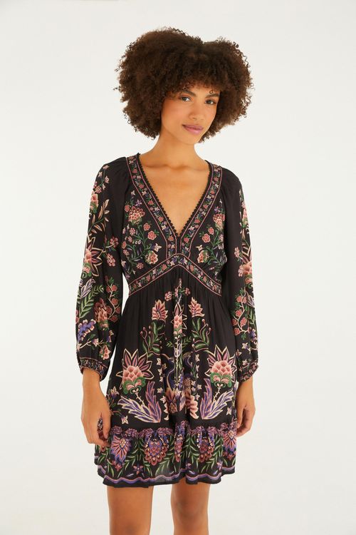 Vestido Curto Jardim Maravilhoso