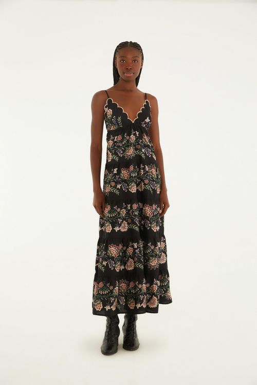 Vestido Longo Alca Jardim Maravilhoso