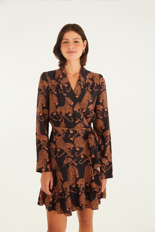 Vestido Curto Tigres