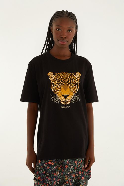 t Shirt Média Farm Rio Onça Esmeralda